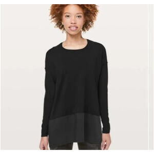 NWT Lululemon Ease of Mind Black Long Sleeve Top Size 4
